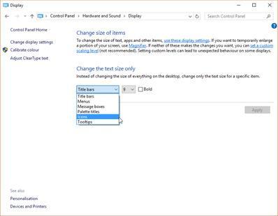 How to change text size and fonts in Windows 10